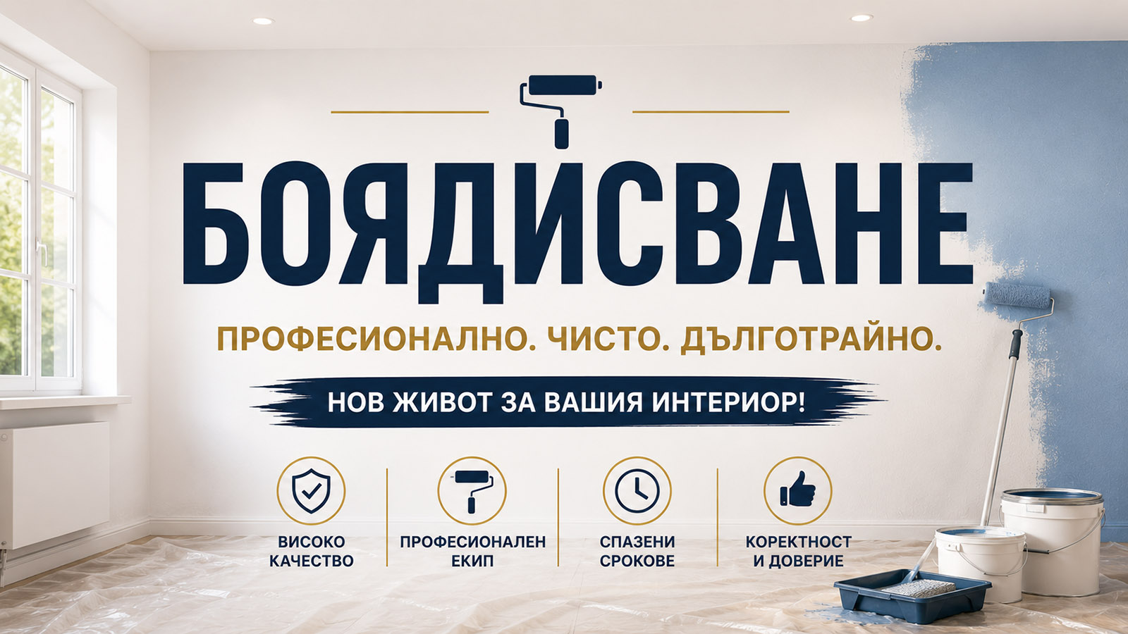 Професионално боядисване на стени и тавани